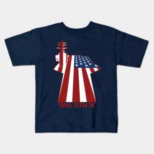 Big Stick Patriotic U.S. Aircraft Carrier Kids T-Shirt